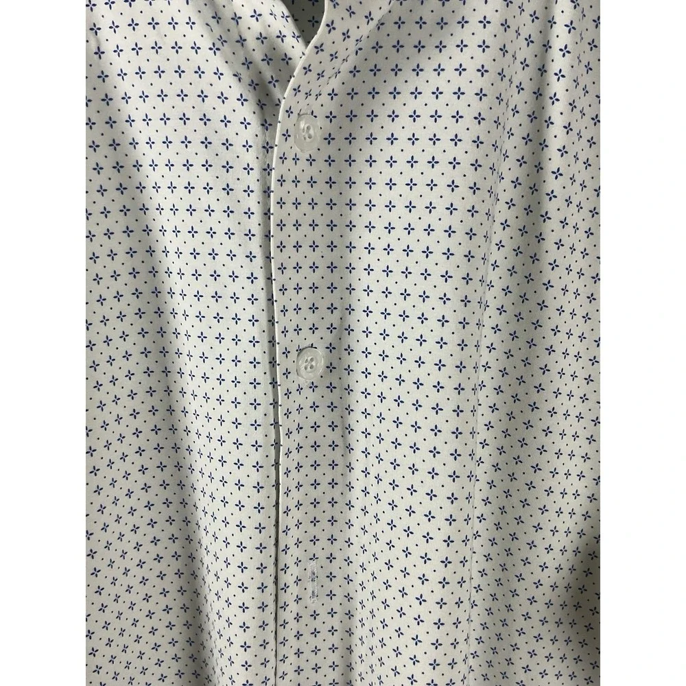 Buttercloth Men's T-Shirt Large White Blue Icy Cotton Regular Fit